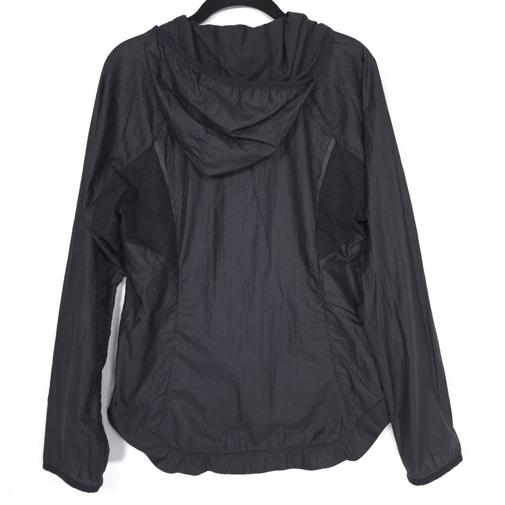 ATHLETA Women’s Jacket SMALL Black Windbreaker Hooded Full Zip Nylon 842603-04 - Picture 6 of 9